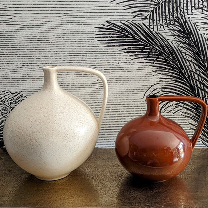 vases H26cm blanc crème et H20cm terracotta - maison gabin décoration